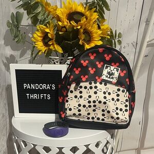 Danielle Nicole Mickey Mouse Backpack - Black Red White Preowned